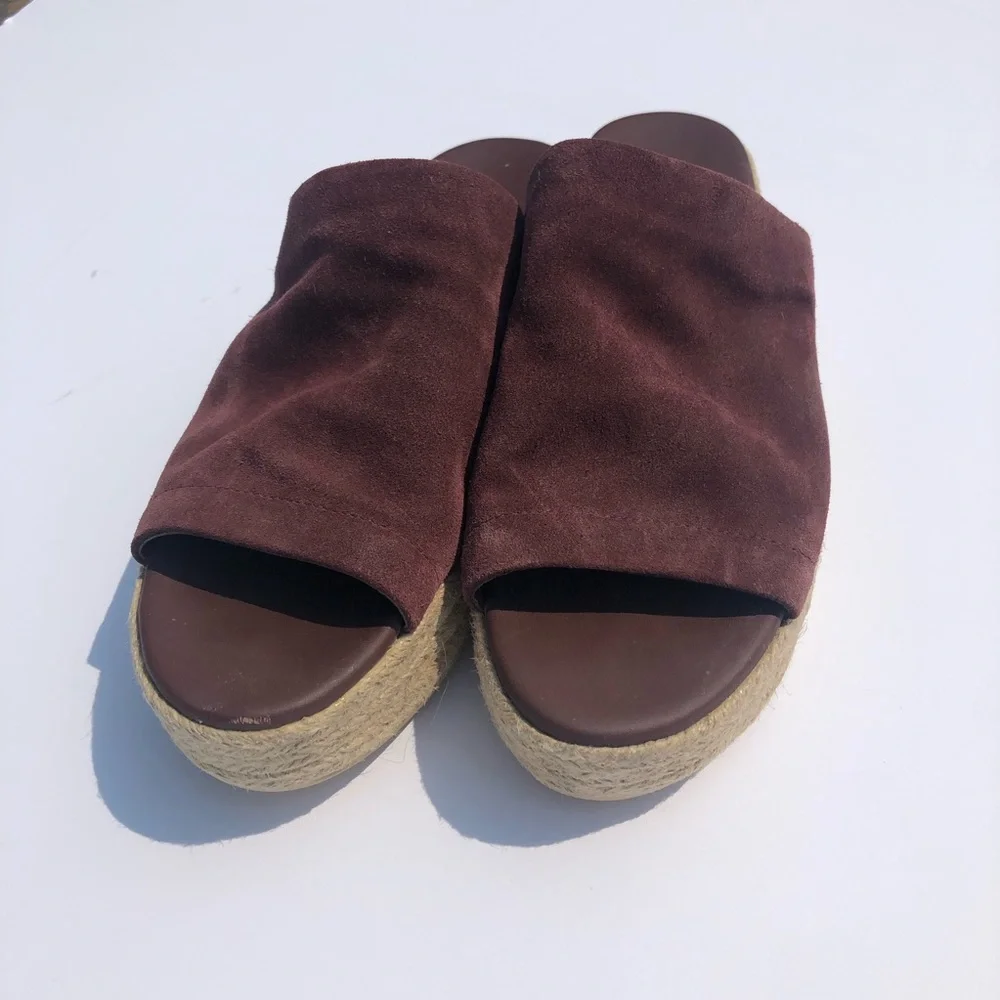 VINCE Suede platform espadrille 9